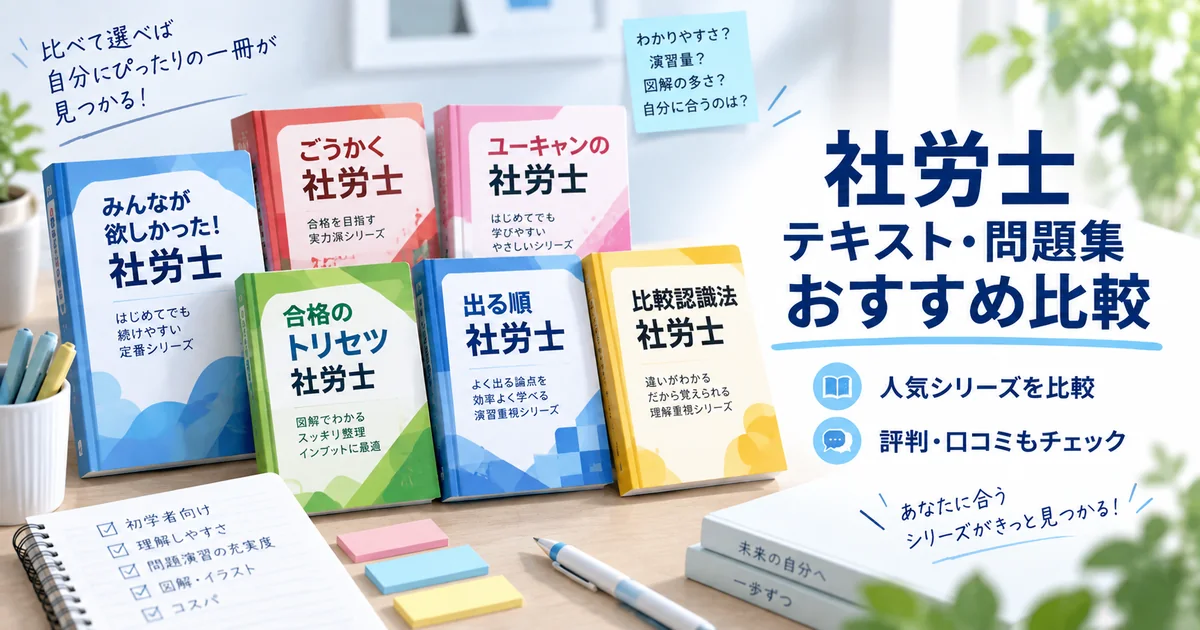 社労士テキスト・問題集おすすめ比較｜人気シリーズの評判・口コミをレビュー