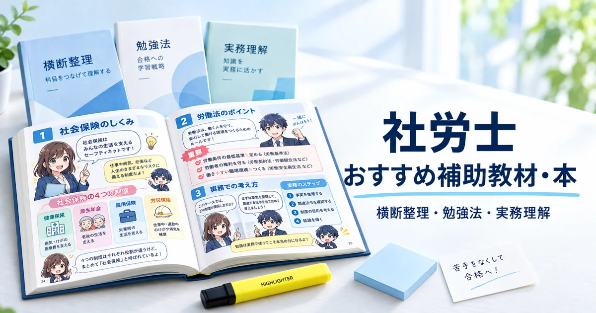 社労士試験のおすすめ補助教材・本｜横断整理・勉強法・実務理解